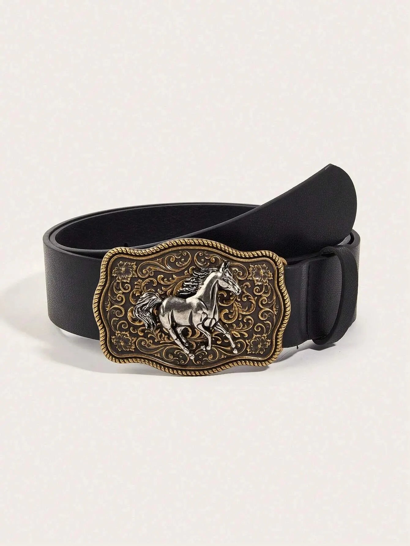 Women's Western Cowgirl Antique Gold buckle/Brown belt