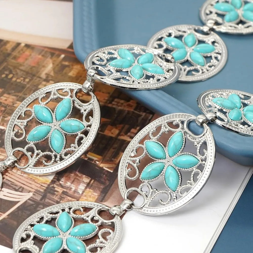 Western Turquoise Chain Cowgirl Belt