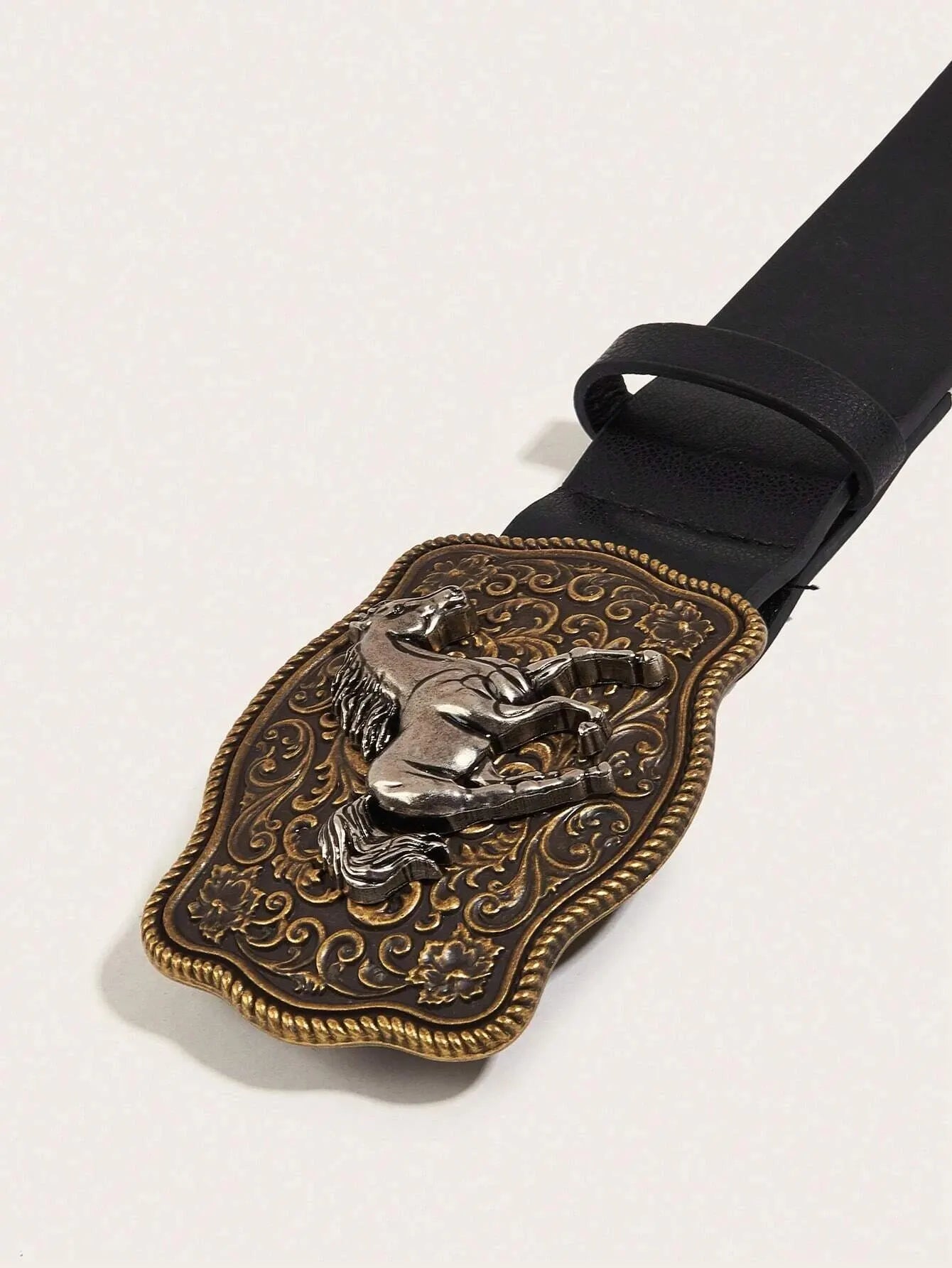 Women's Western Cowgirl Antique Gold buckle/Brown belt