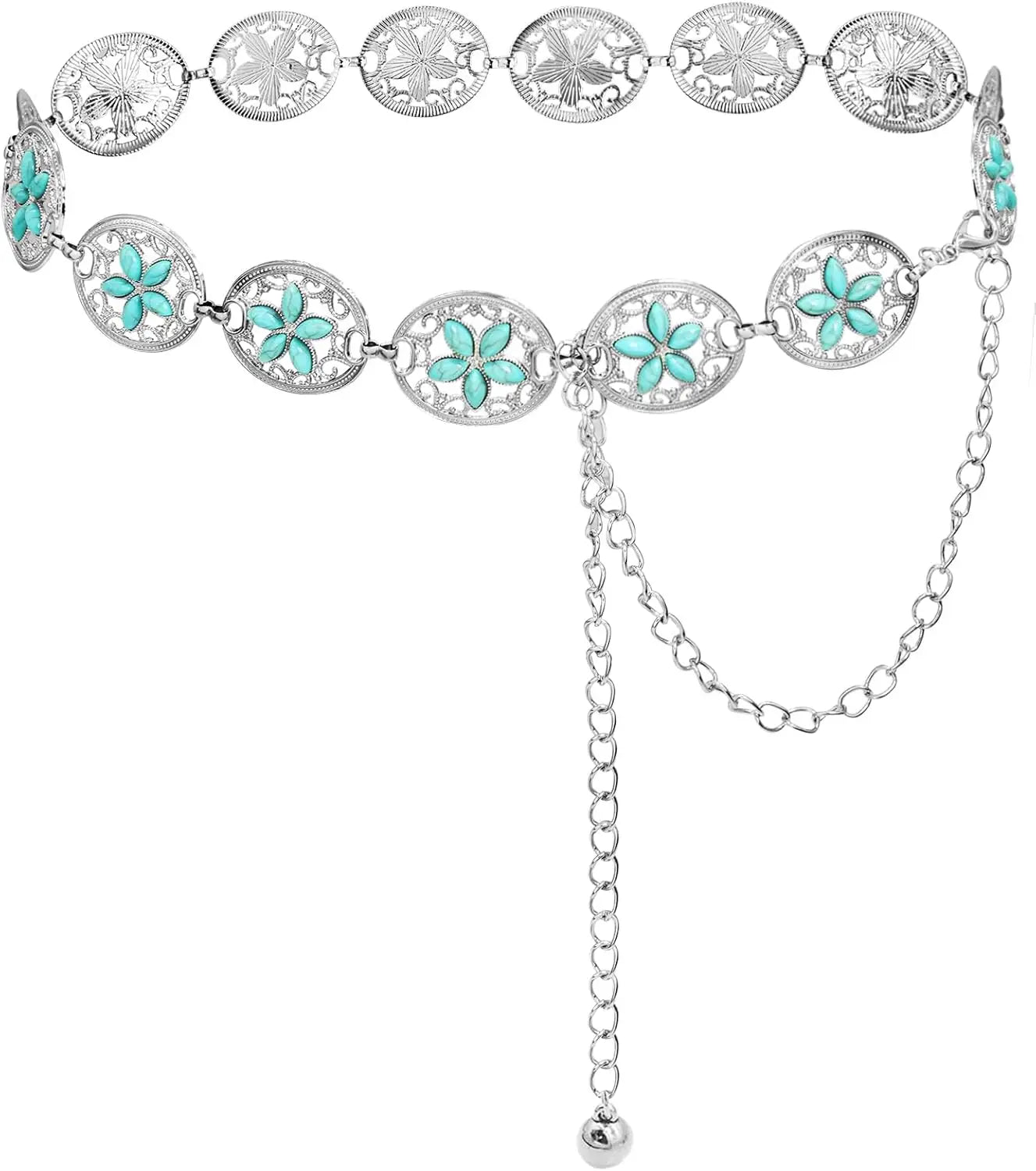 Western Turquoise Chain Cowgirl Belt