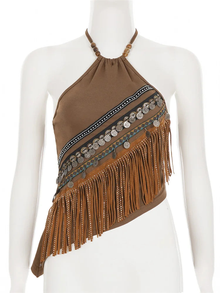 CHRONSTYLE Retro/western Women Sleeveless vest