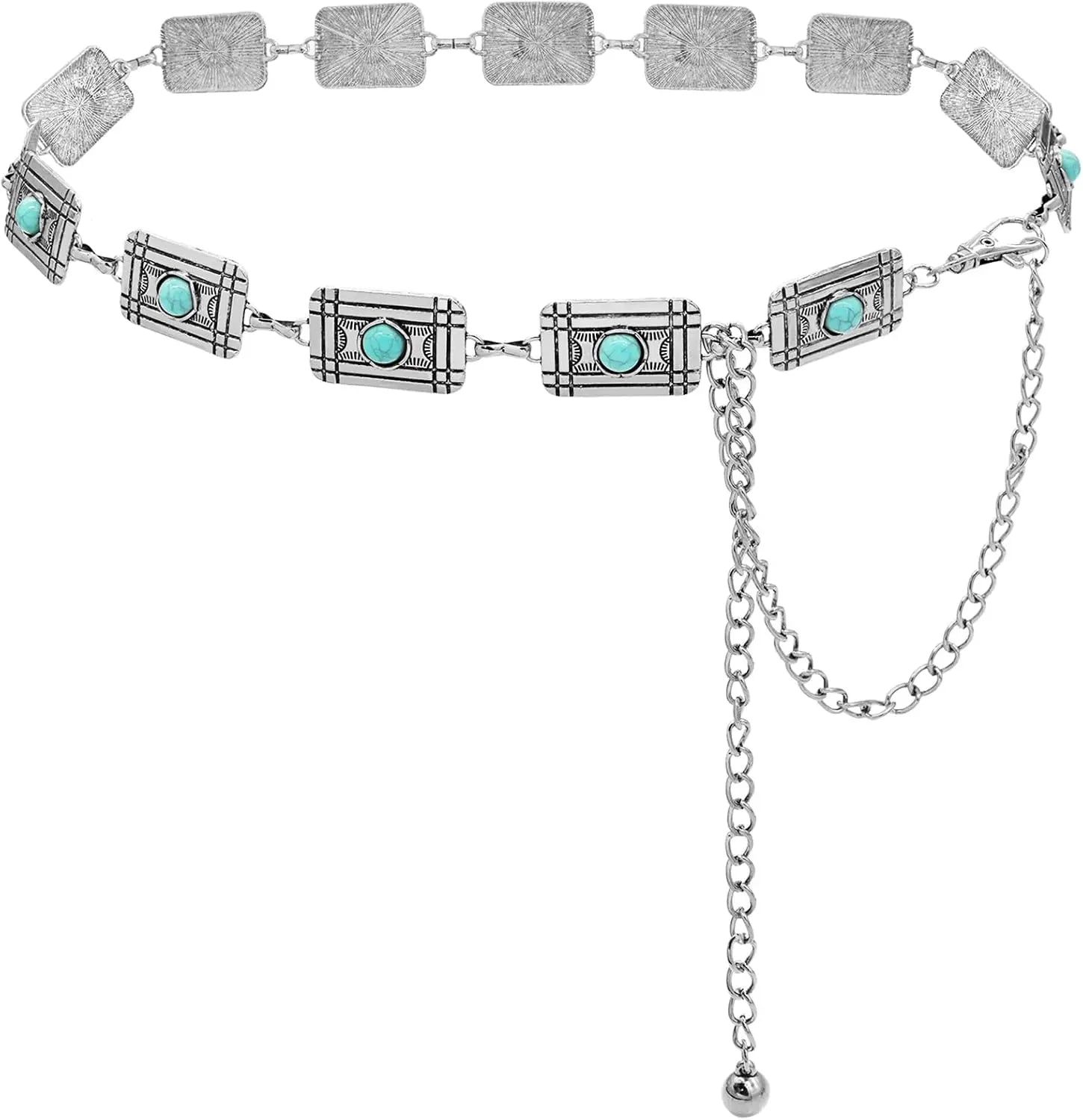 Western Turquoise Chain Cowgirl Belt