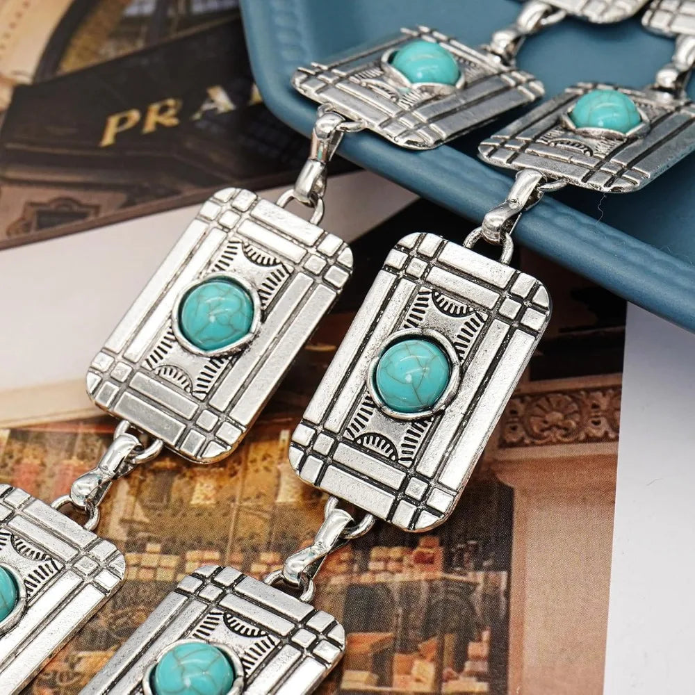 Western Turquoise Chain Cowgirl Belt
