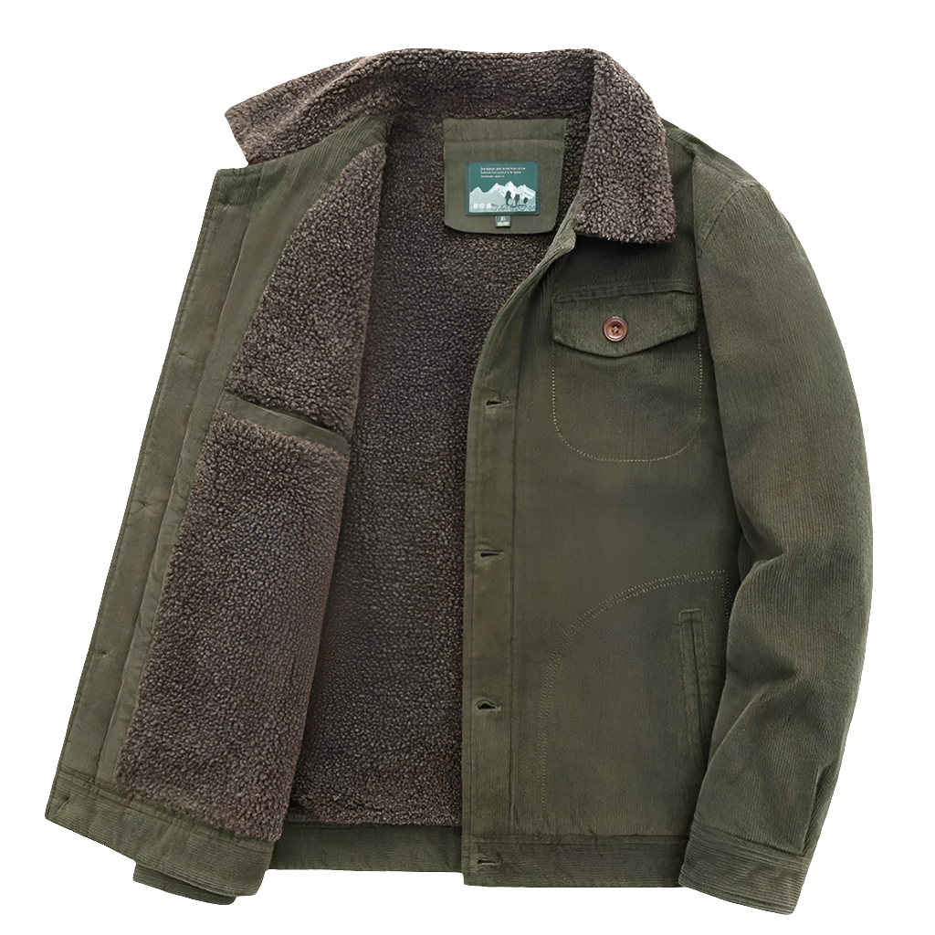 Corduroy Jacket Men Winter Thick Warm Parkas Coats