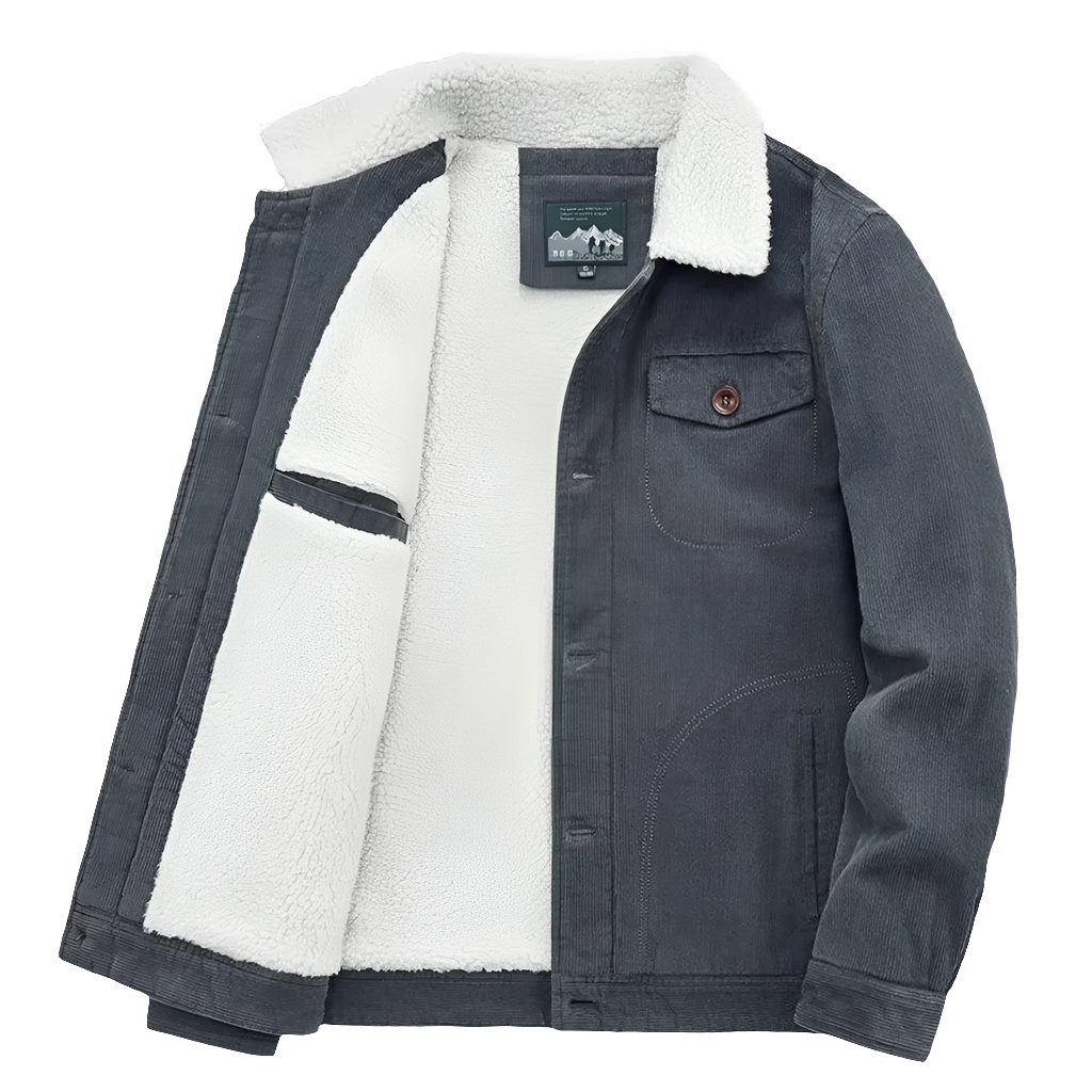 Corduroy Jacket Men Winter Thick Warm Parkas Coats