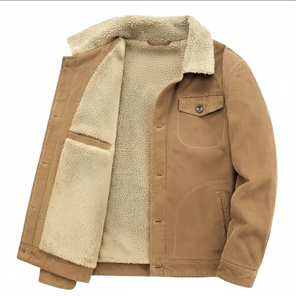 Corduroy Jacket Men Winter Thick Warm Parkas Coats
