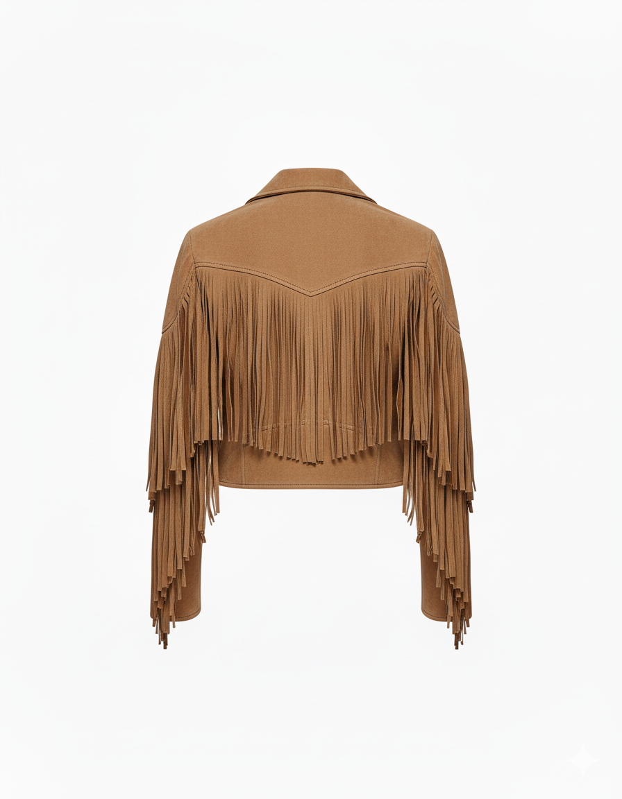 Fringed Hem Tassel Cardigan Crop Top